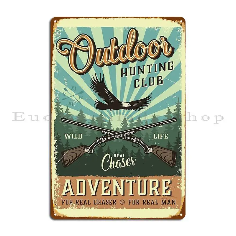 Outdoor Adventure Club - Placa de Metal Vintage para Clube